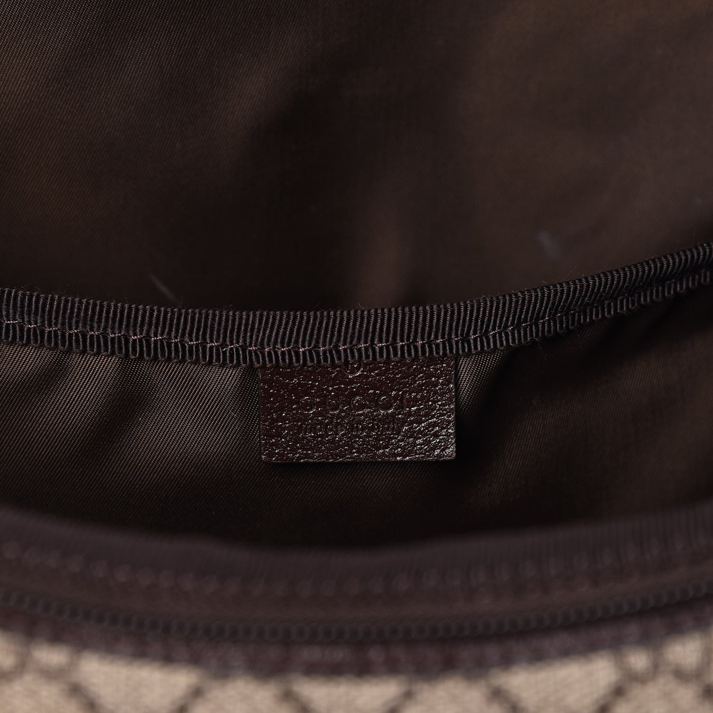 GG Supreme Monogram Selleria Calfskin Large Diaper Bag Beige Ebony Cocoa Dark Chocolate