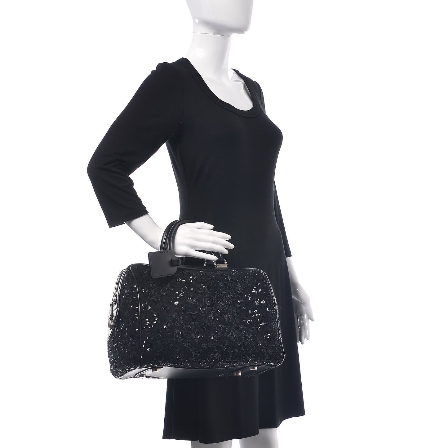 Sequin Monogram Sunshine Express Speedy Black