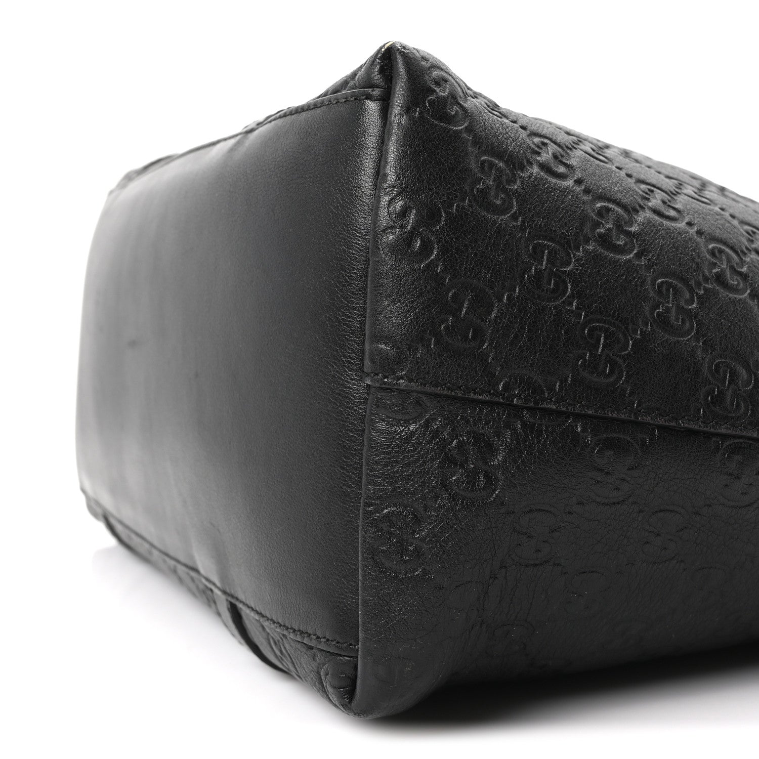 Gucci Guccissima Large GG Charm Convertible Dome Satchel Black 10 of 10
