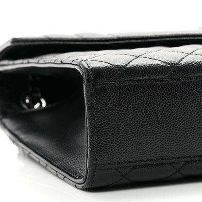 Saint Laurent Grain De Poudre Textured Mixed Matelasse Triquilt Medium Monogram Monochrome Satchel Black 8 of 10