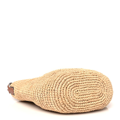 Loewe Calfskin Raffia Paulas Ibiza Pochette Bag Natural Tan 4 of 10