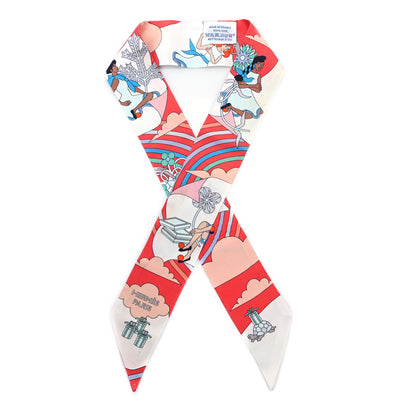 Hermes Silk Carres Volants Twilly Grenadine White Bleu 1 of 4