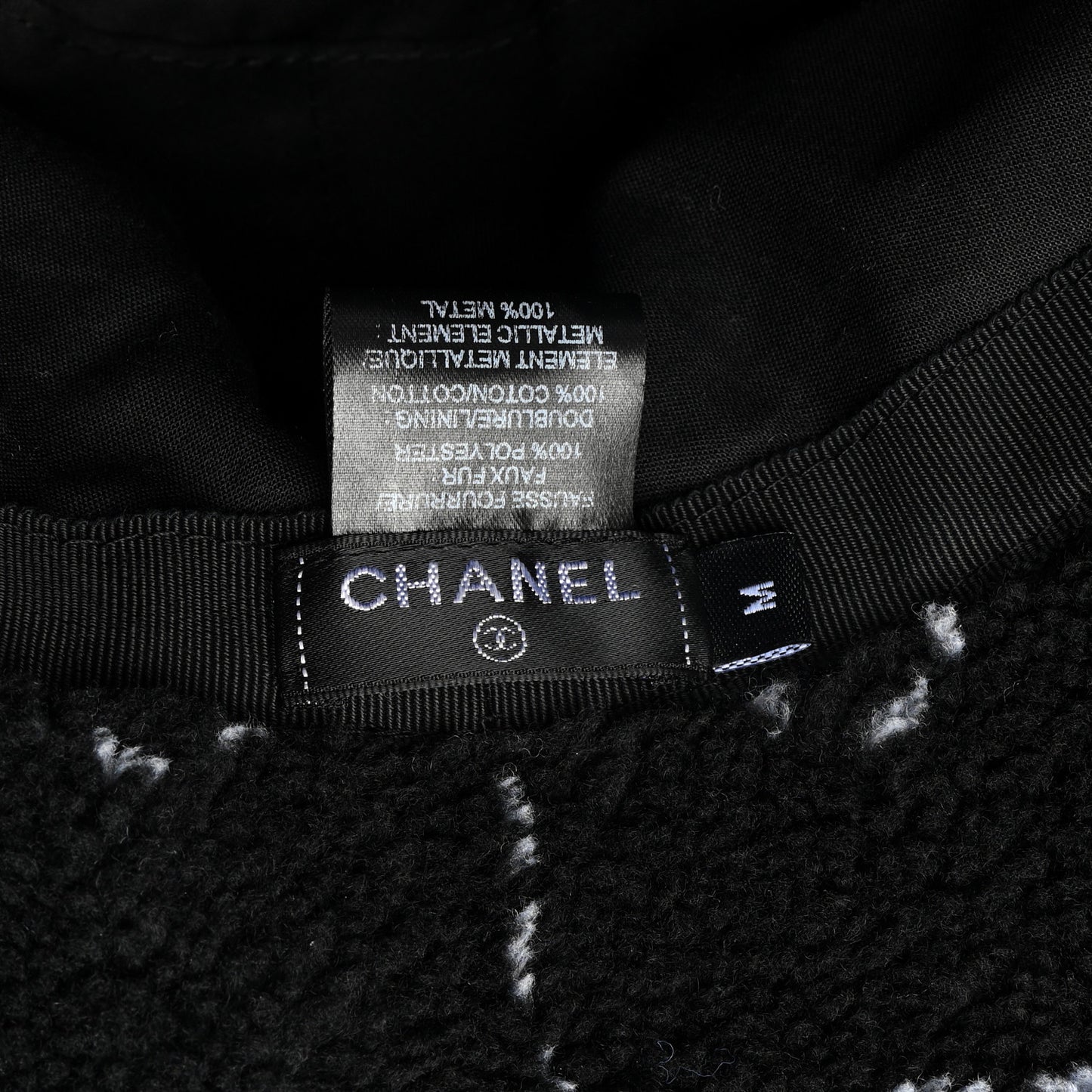 Faux Fur CC Bucket Hat M Black White