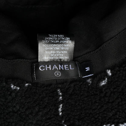 Chanel Faux Fur CC Bucket Hat M Black White 8 of 8