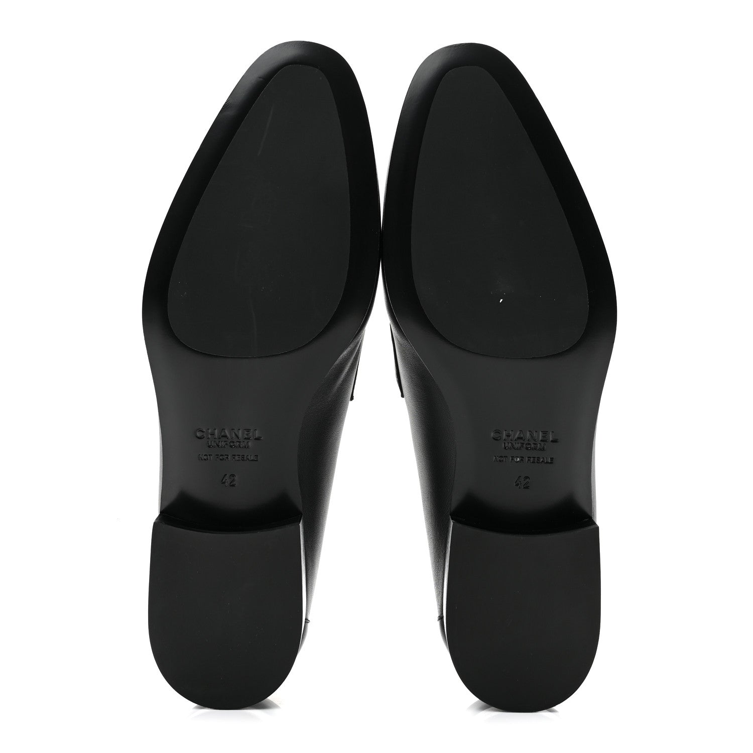 Chanel Lambskin Mens Stitched CC Loafers 42 Black 6 of 9