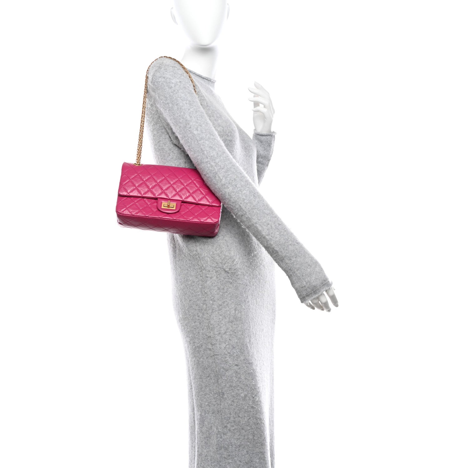 Chanel Aged Calfskin Quilted 2.55 Reissue 225 Flap Fuchsia 2 of 12