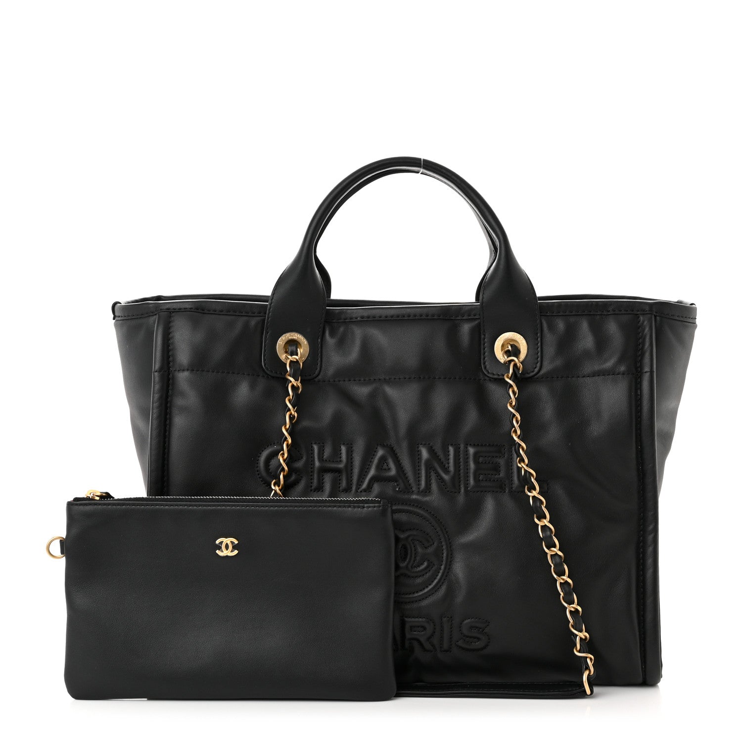 Chanel Calfskin Small Deauville Tote Black 1 of 12