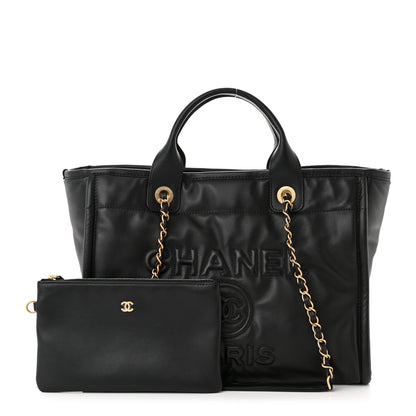 Chanel Calfskin Small Deauville Tote Black 1 of 12