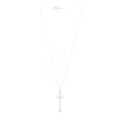 Tiffany Sterling Silver Sapphire Knot Key Pendant Necklace 3 of 4