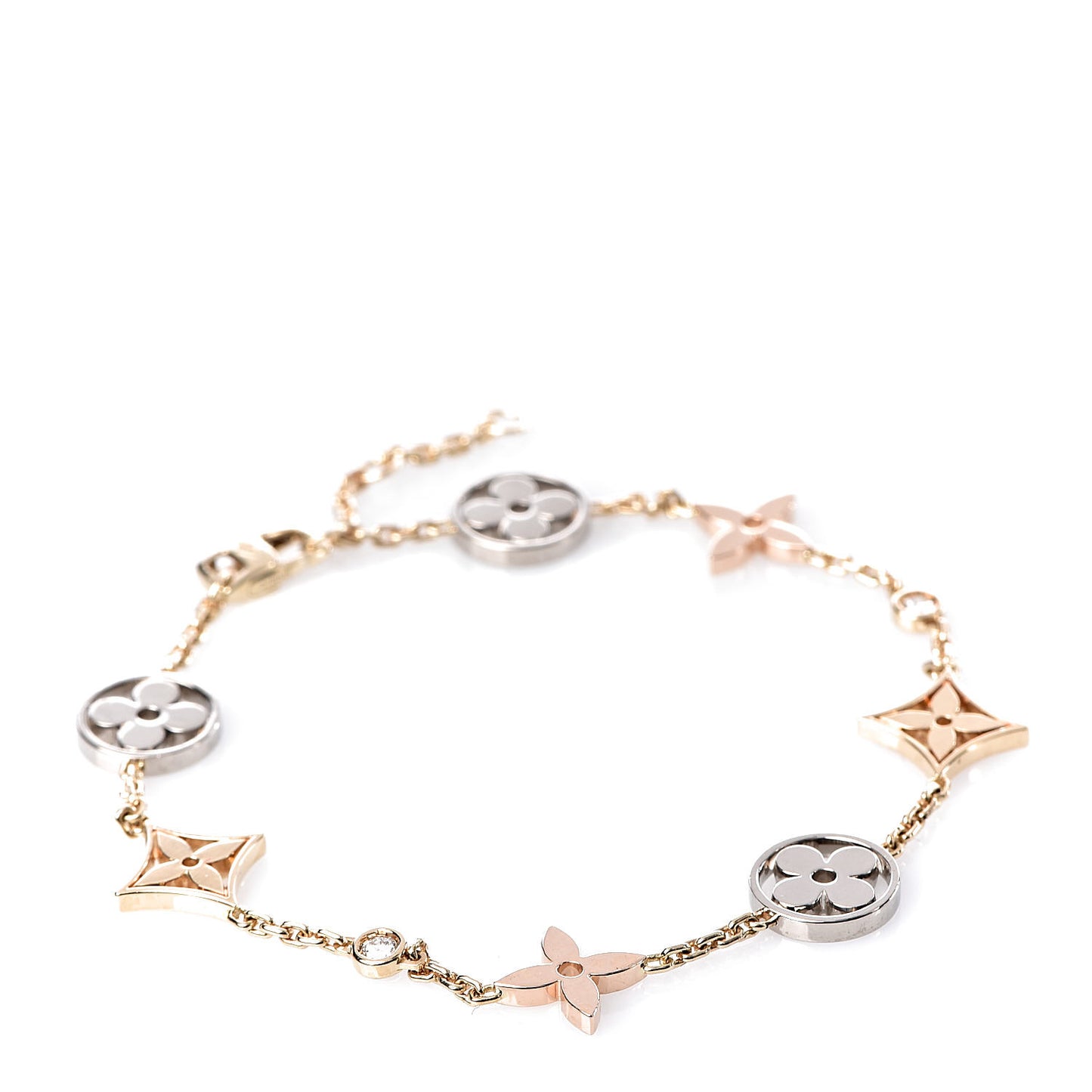 18K Yellow White Pink Gold Diamond Idylle Blossom Bracelet