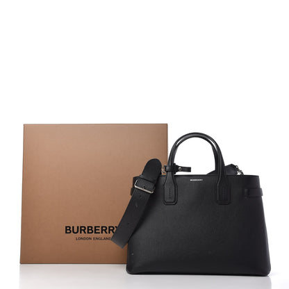 Burberry Derby Calfskin House Check Medium Banner Tote Black 11 of 11