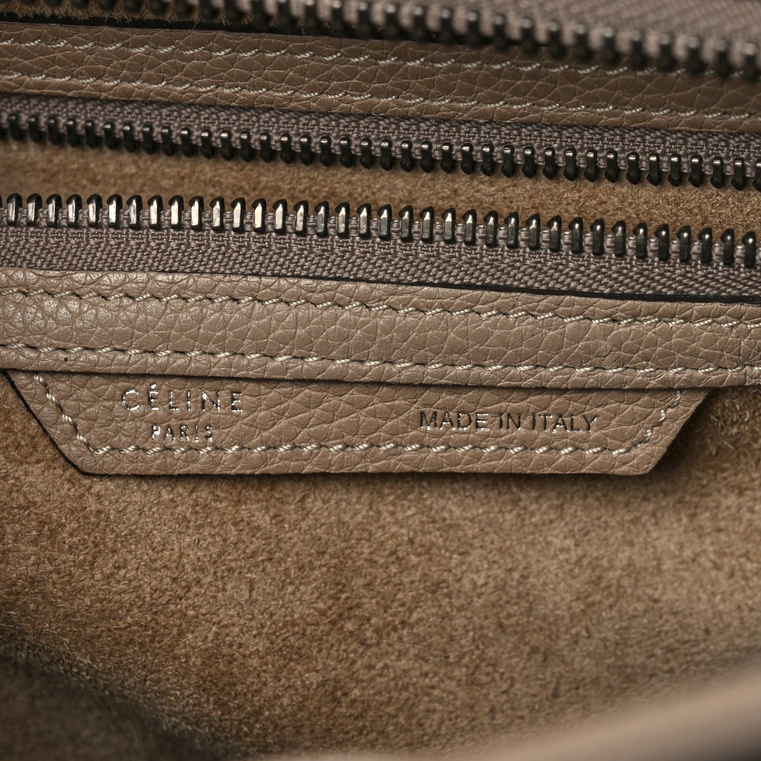 Celine Drummed Calfskin Mini Luggage Dune 7 of 16