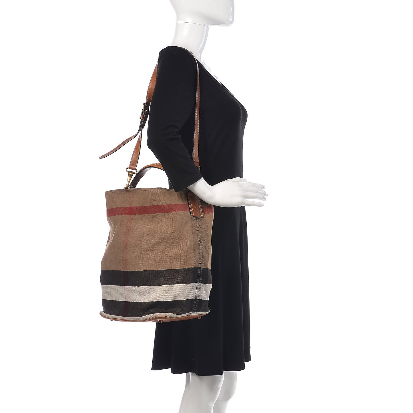 Canvas Mega Check Medium Ashby Hobo Saddle Brown