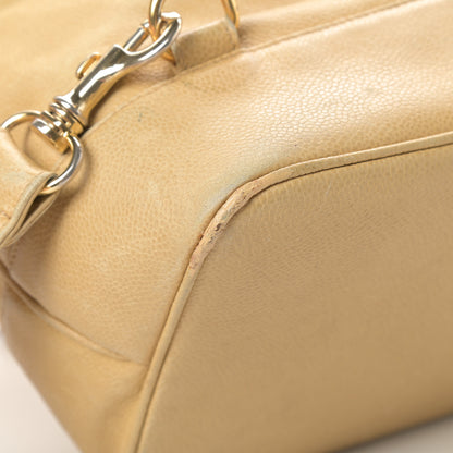 Chanel Caviar Drawstring Sling Backpack Beige 13 of 16