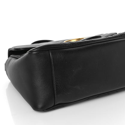 Gucci Calfskin Matelasse Small GG Marmont Top Handle Shoulder Bag Black 7 of 9