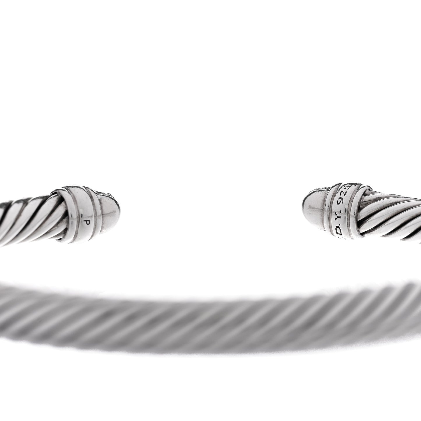 Sterling Silver Pave Diamond 5mm Cable Classics Bracelet