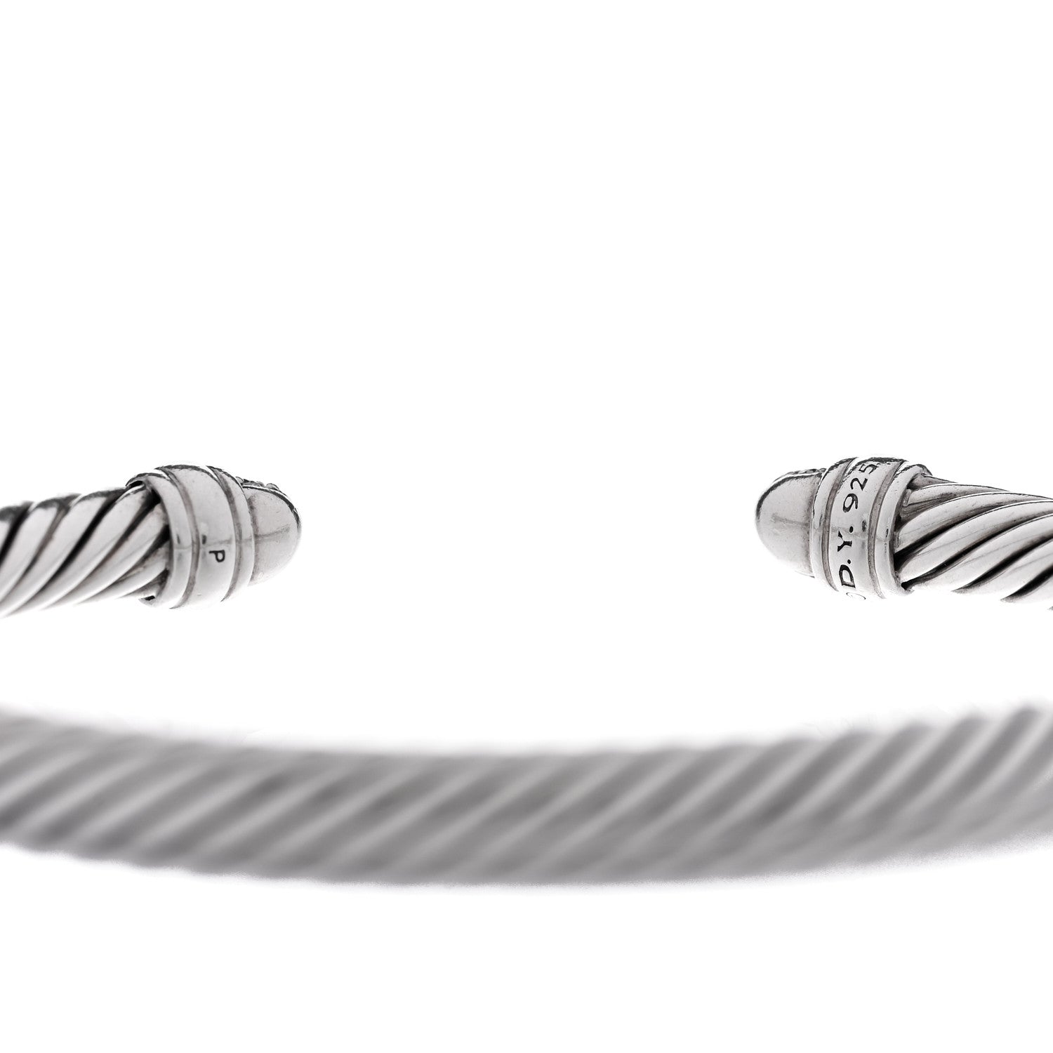 David Yurman Sterling Silver Pave Diamond 5mm Cable Classics Bracelet 3 of 3