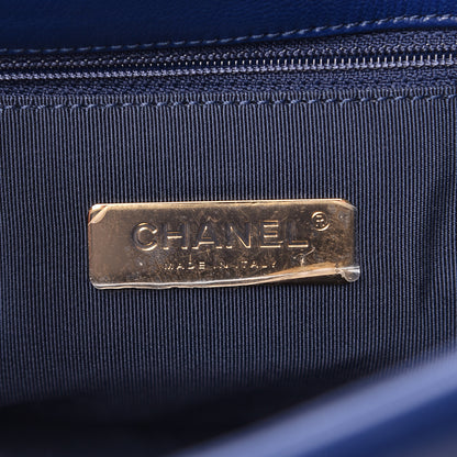 Chanel Lambskin Quilted Large 19 Flap Navy Blue 6 of 10