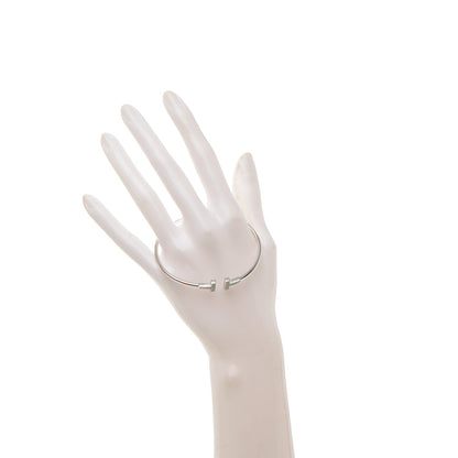 Tiffany 18K White Gold Diamond T Wire Bracelet 2 of 4