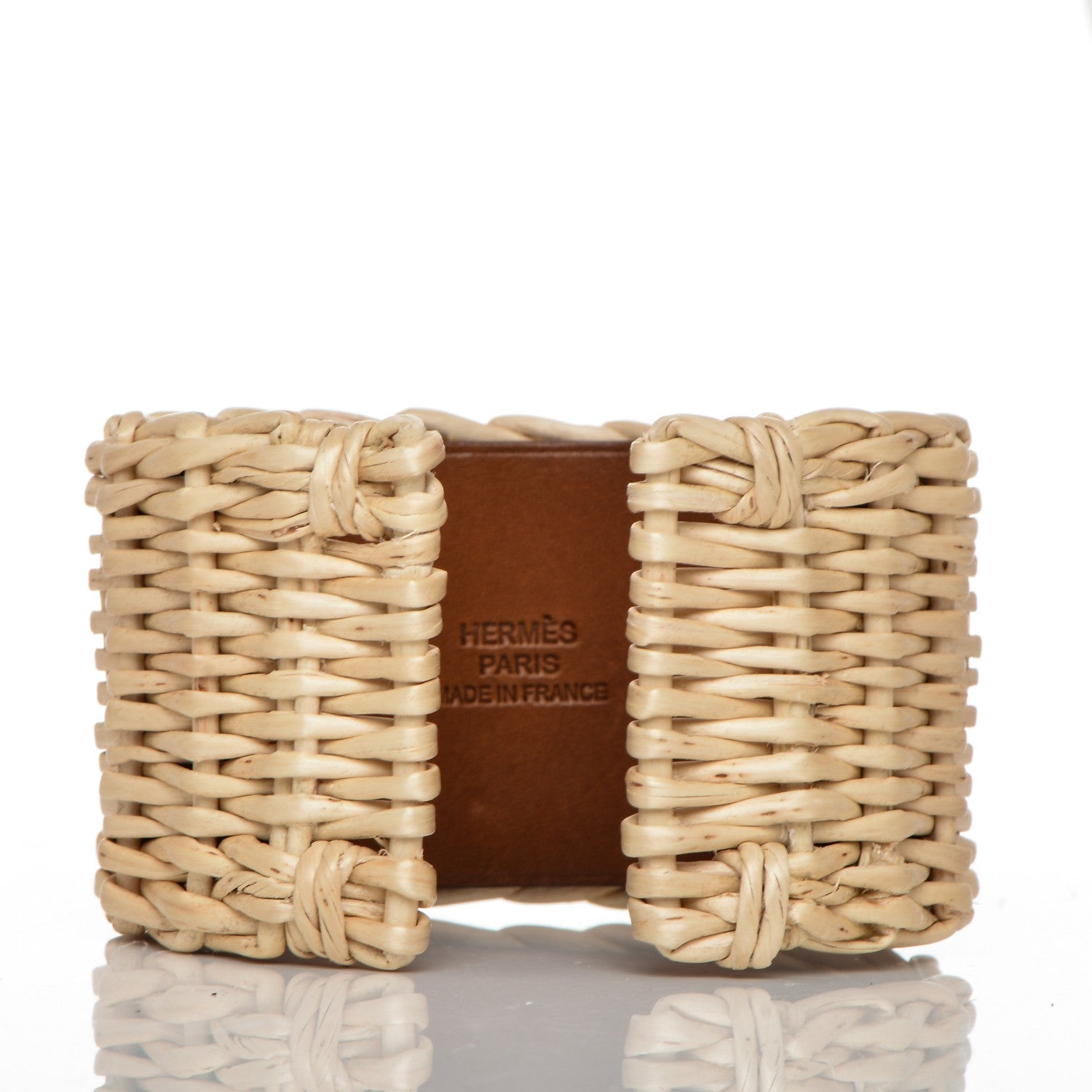 Hermes Barenia Osier Collier De Chien CDC Picnic Bracelet M Fawn 3 of 6