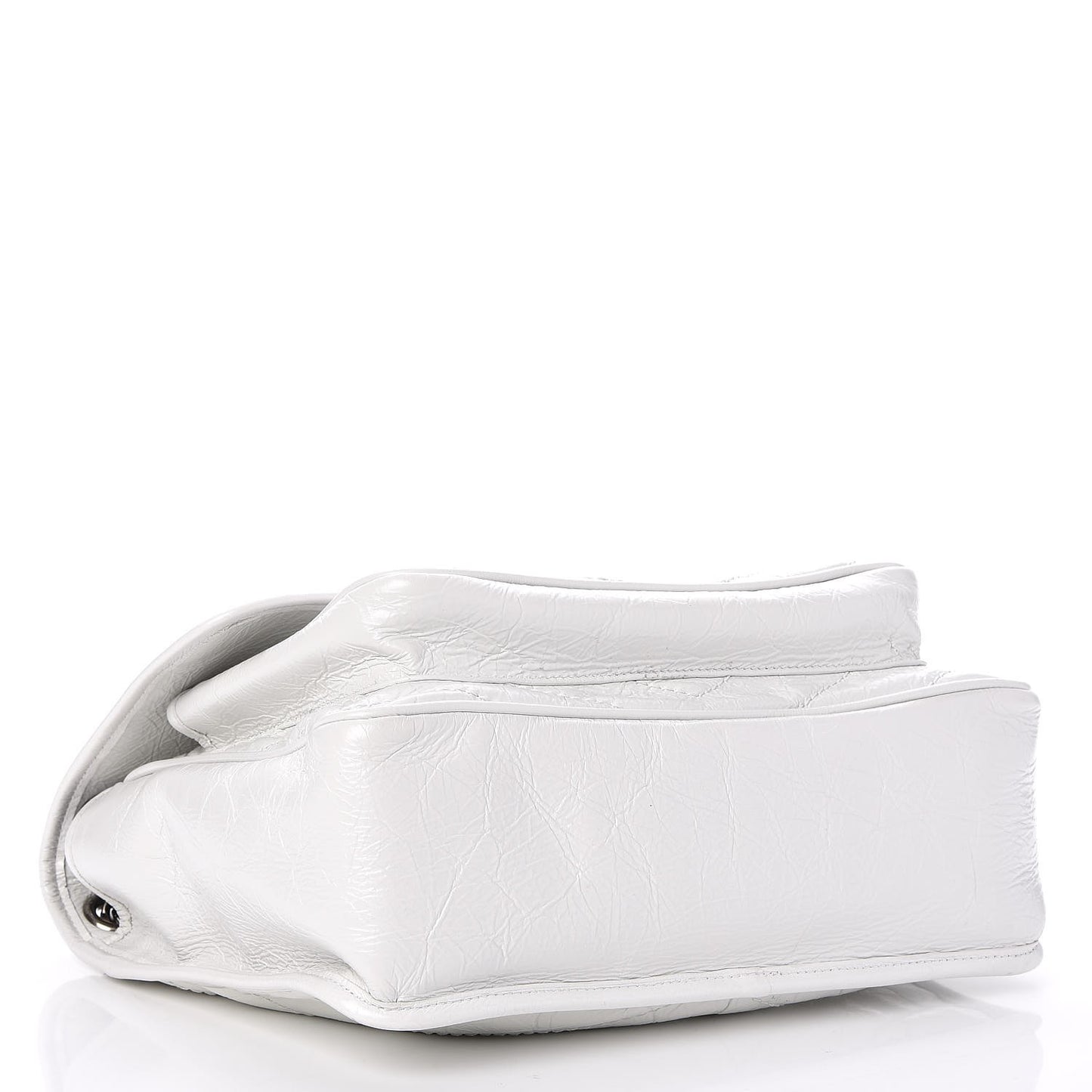 Crinkled Calfskin Matelasse Monogram Medium Niki Chain Satchel Dirty White