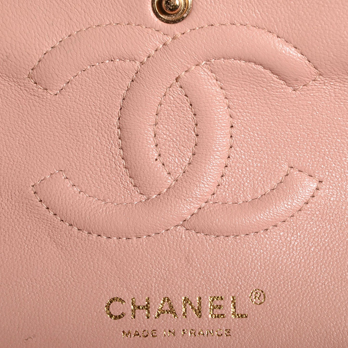 Lambskin Quilted Medium Double Flap Pink