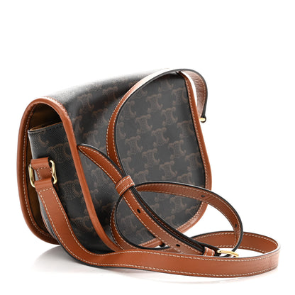 Celine Triomphe Canvas Medium Folco Bag Tan 3 of 10
