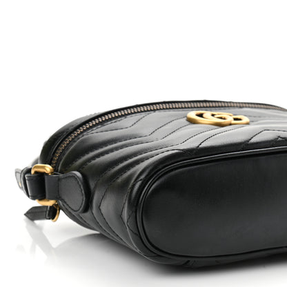 Gucci Calfskin Matelasse Mini GG Marmont Round Backpack Black 8 of 11