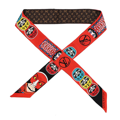 Louis Vuitton Silk Monogram Kabuki Stickers BB Bandeau Black 1 of 10