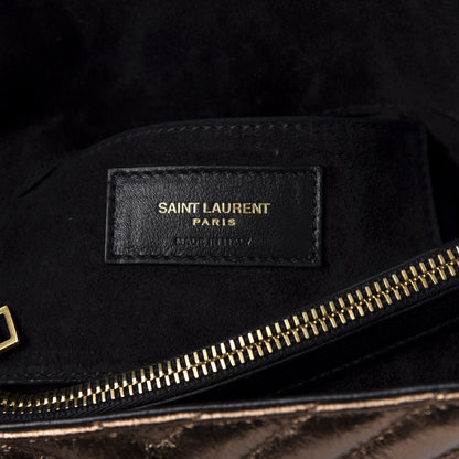 Saint Laurent Metallic Calfskin Matelasse Chevron Monogram Medium College Bag Bronze 6 of 8