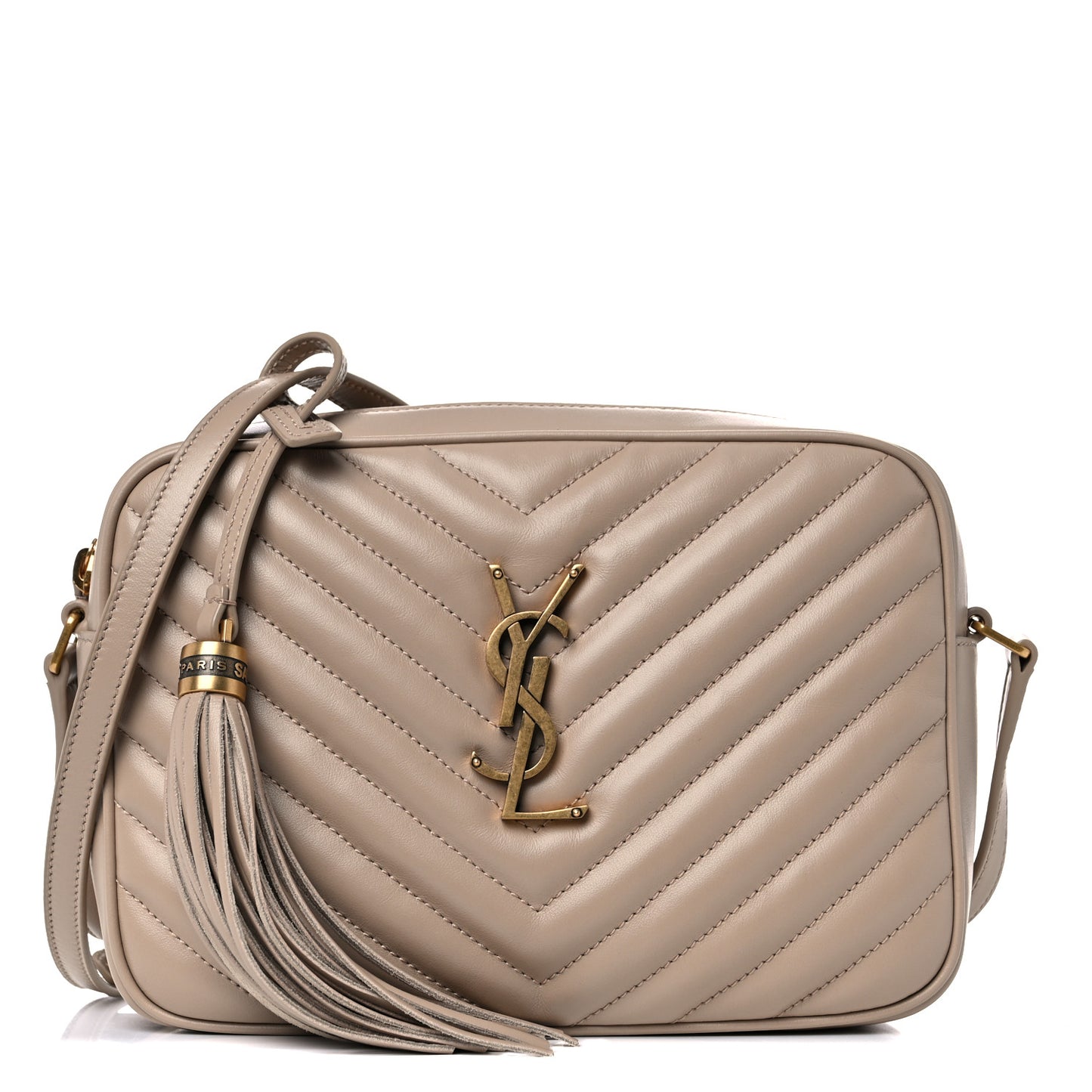 Calfskin Matelasse Monogram Lou Camera Bag Dark Beige