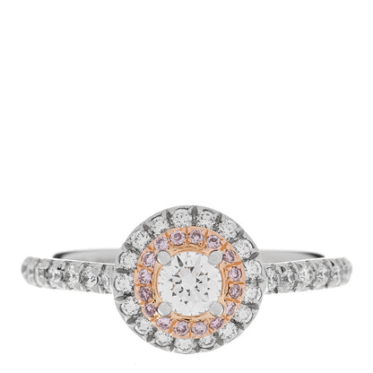 Tiffany Platinum 18K Rose Gold Pink Diamond Soleste Engagement Ring 49 4.75 1 of 6