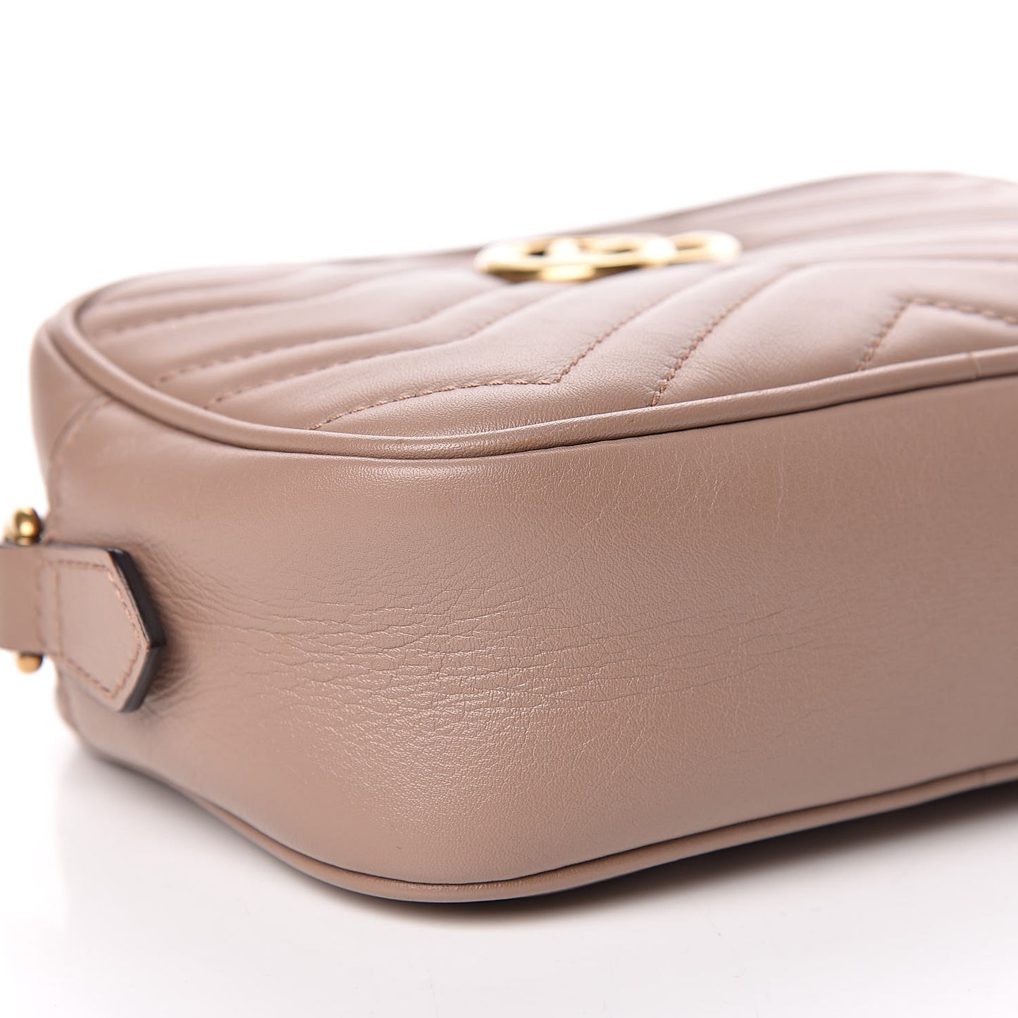 Calfskin Matelasse Mini GG Marmont Chain Shoulder Bag Nude