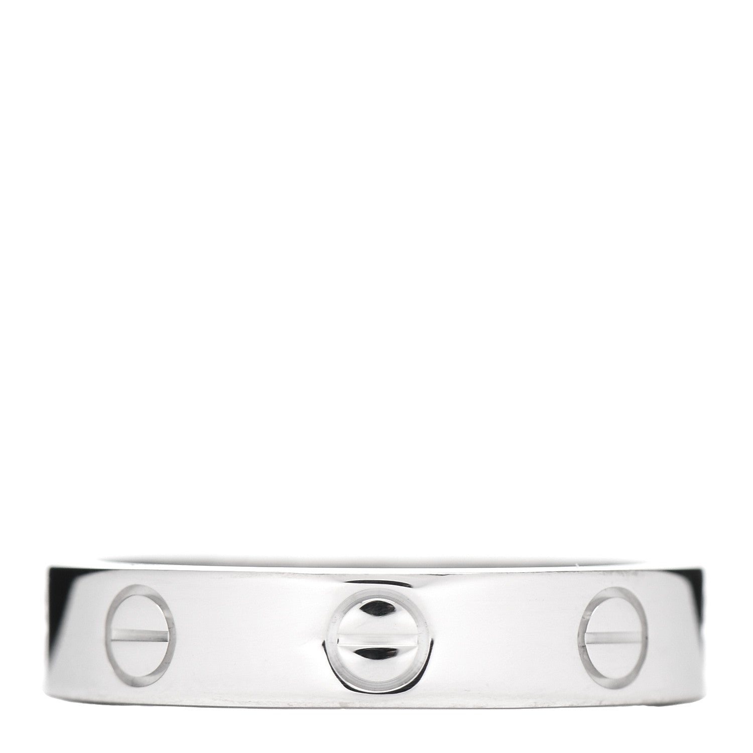 Cartier 18K White Gold Diamond 4mm LOVE Wedding Band Ring 51 5.5 3 of 5