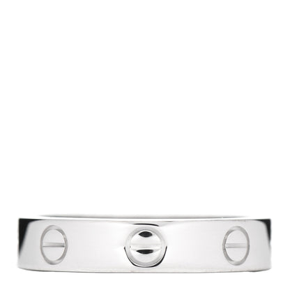 Cartier 18K White Gold Diamond 4mm LOVE Wedding Band Ring 51 5.5 3 of 5