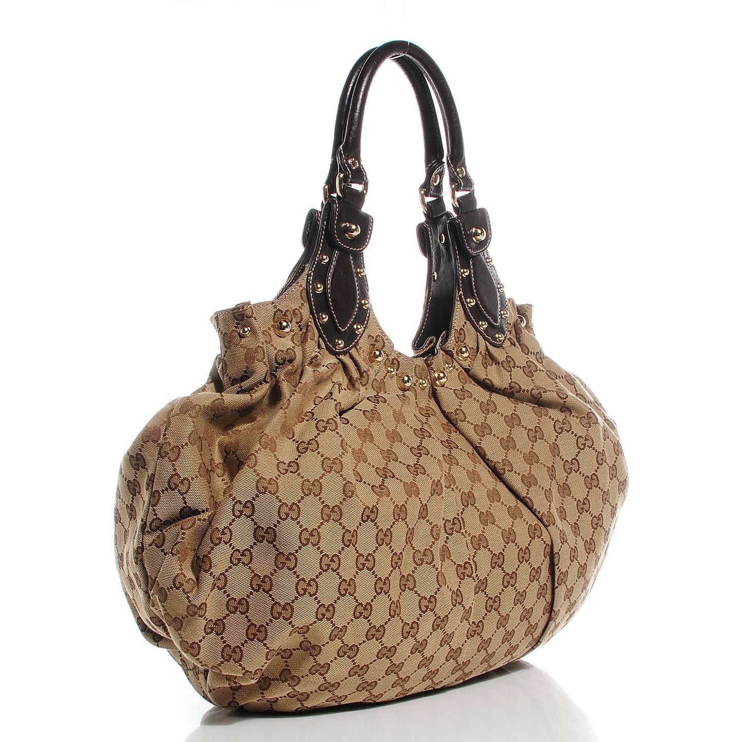 Monogram Studded Pelham Tote Dark Brown
