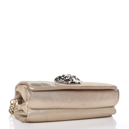 Versace Suede Crystal Medusa Sultan Evening Bag Gold 4 of 10