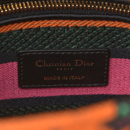 Christian Dior Canvas Embroidered Dino Medium Lady D-Lite Orange Multicolor 6 of 10