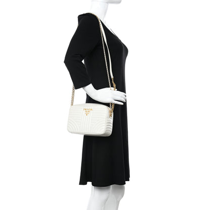 Prada Soft Calfskin Diagramme Crossbody Bag White 2 of 9