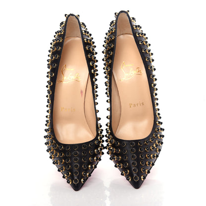Christian Louboutin Kid Specchio Follies Cabo 120 Pumps 36.5 Black Gold 5 of 9