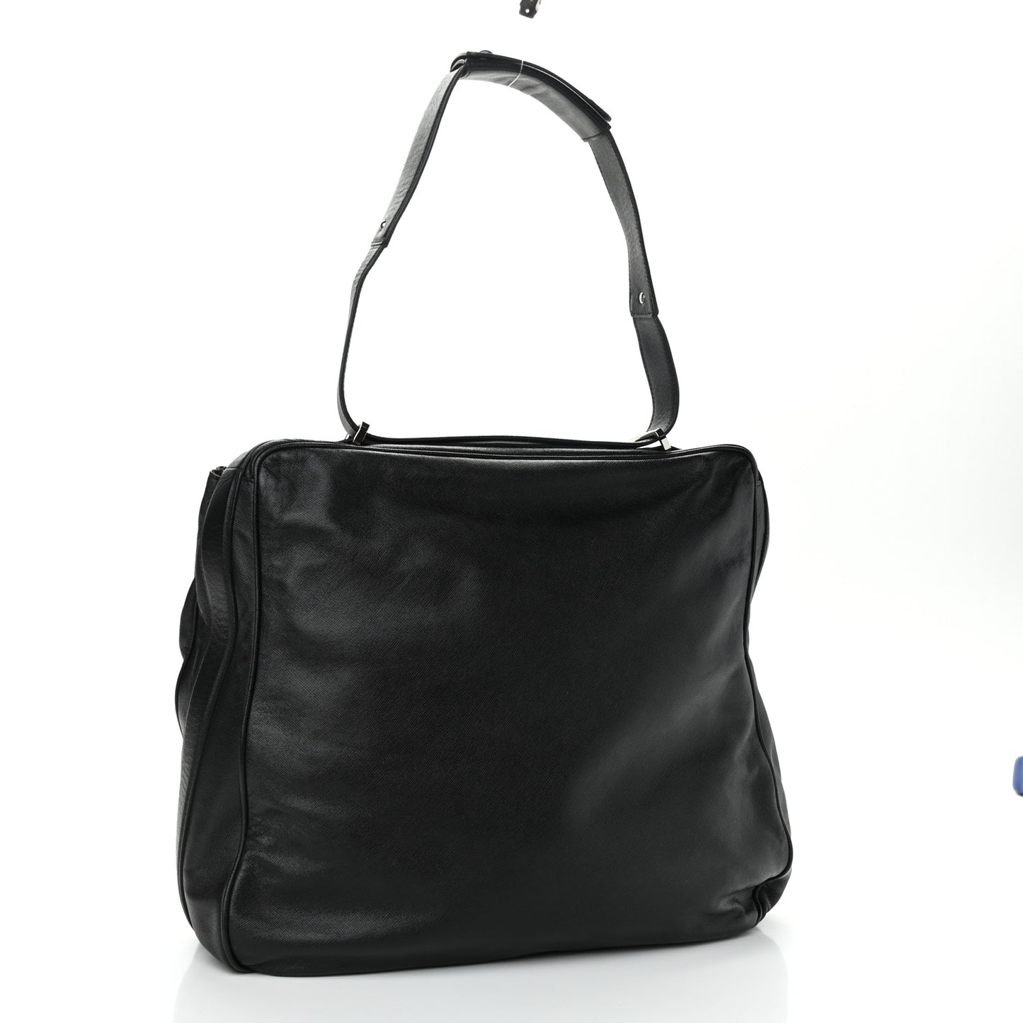 Hammered Calfskin Satchel Black