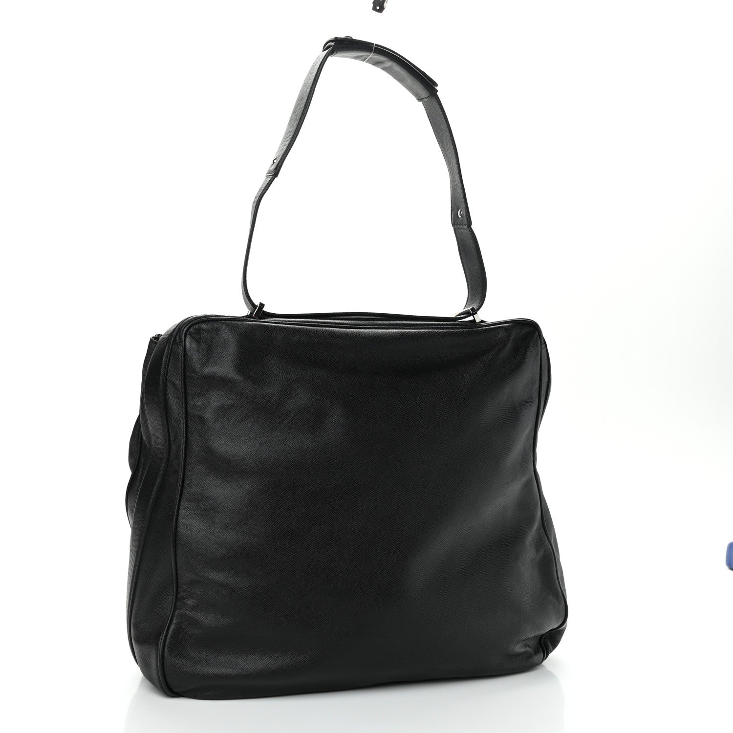 Salvatore Ferragamo Hammered Calfskin Satchel Black 3 of 10