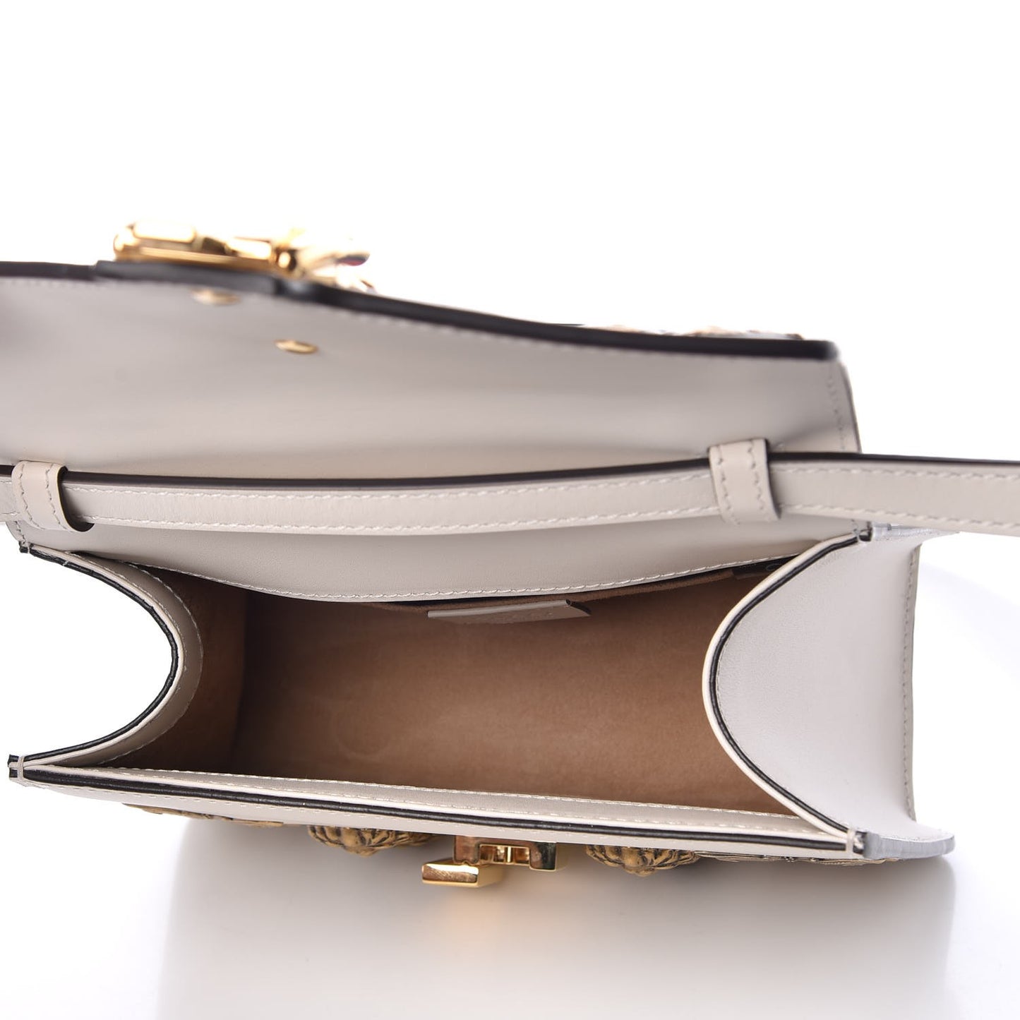 Calfskin Animal Studs Mini Sylvie Top Handle Bag White