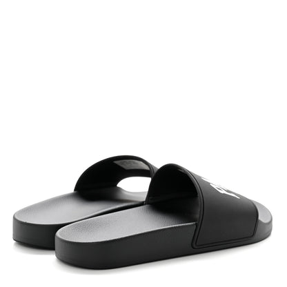 Balenciaga Rubber Paris Logo Womens Slide Sandals 37 Black 4 of 9