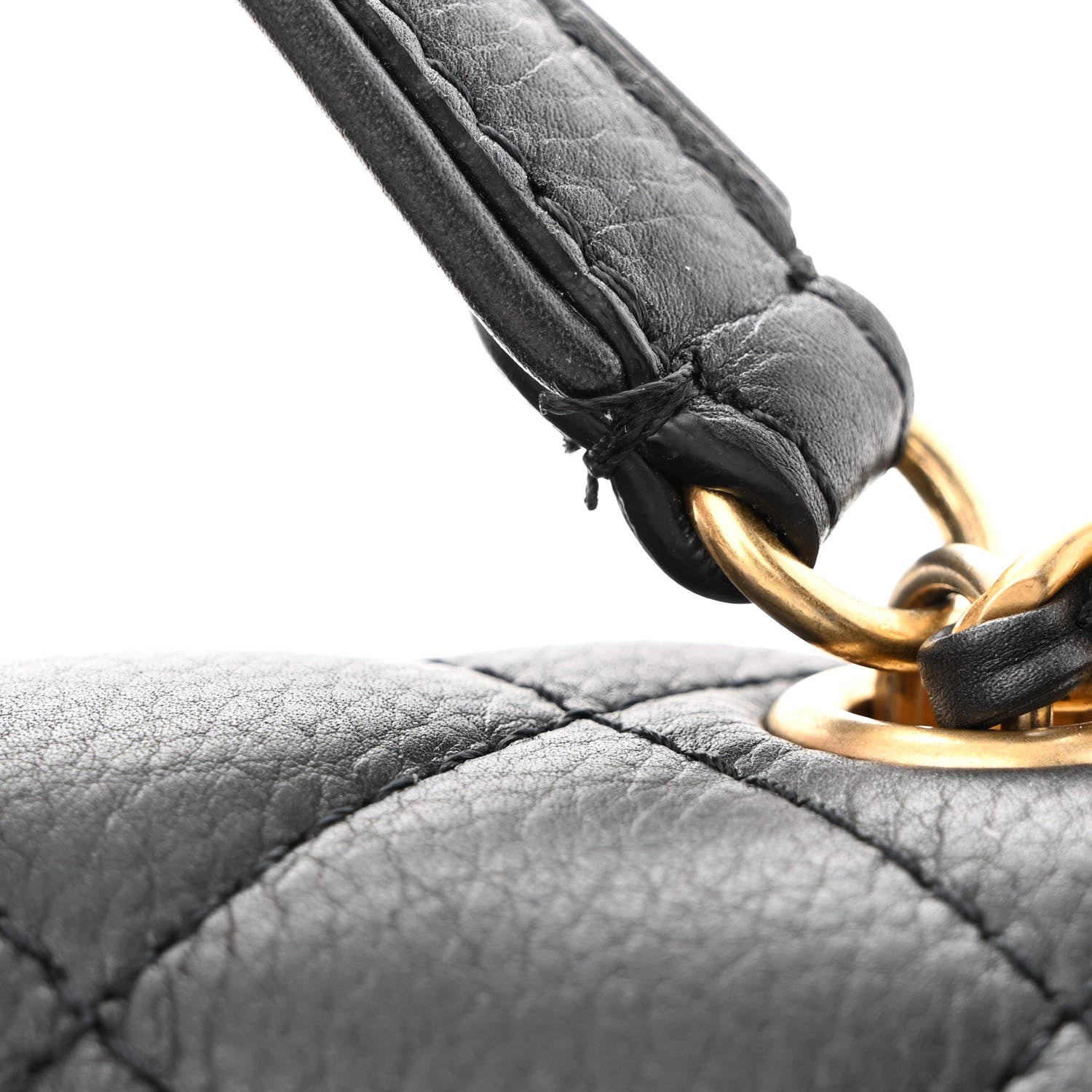 Chanel Calfskin Quilted Top Handle Flap Black 12 of 13