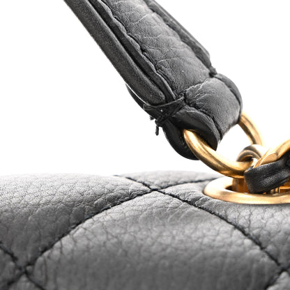 Chanel Calfskin Quilted Top Handle Flap Black 12 of 13