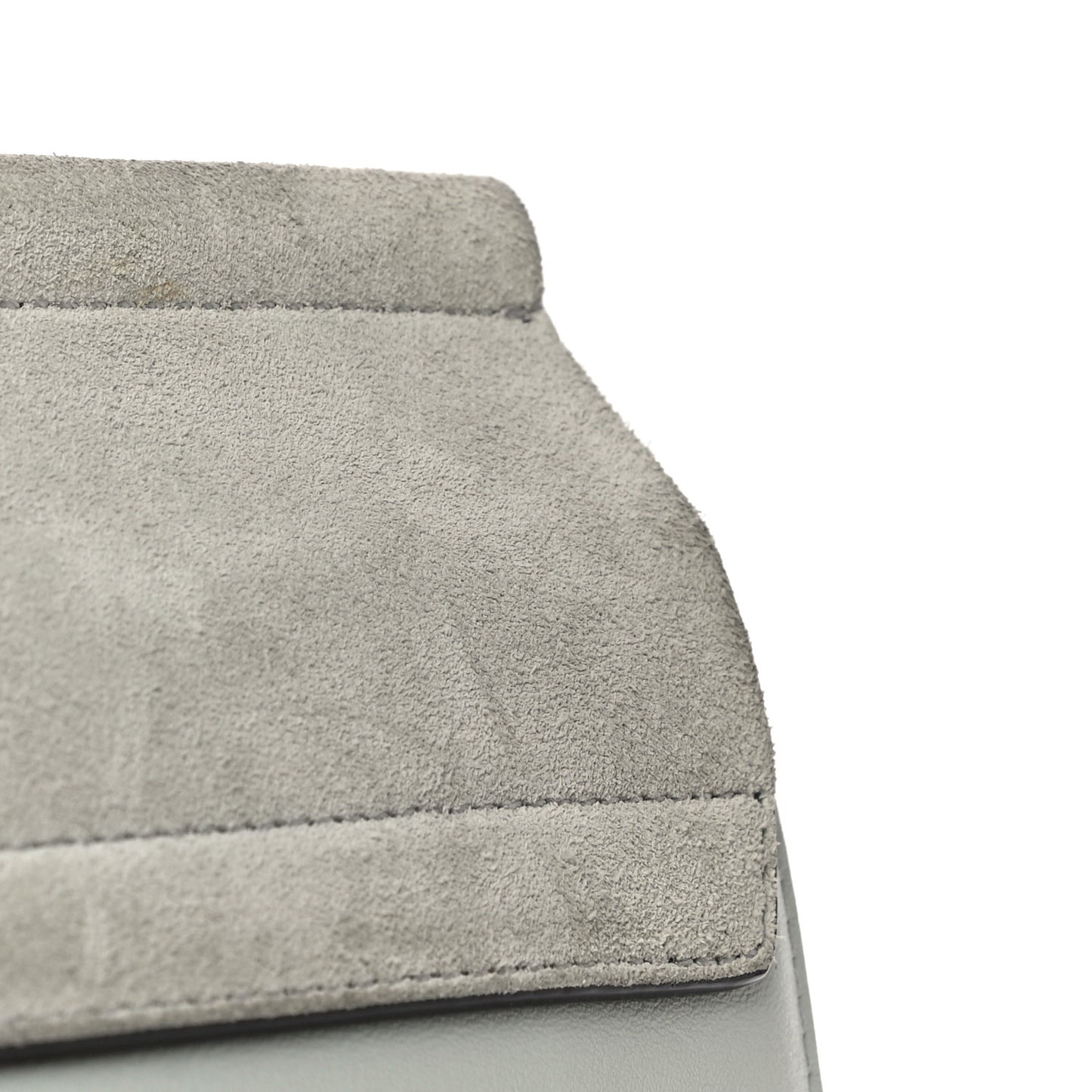 Calfskin Suede Medium Faye Shoulder Bag Airy Grey