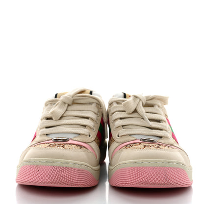 Gucci GG Monogram Nubuck Web Womens Screener Sneakers 37 New Sand Dusty Milk Pink 2 of 9