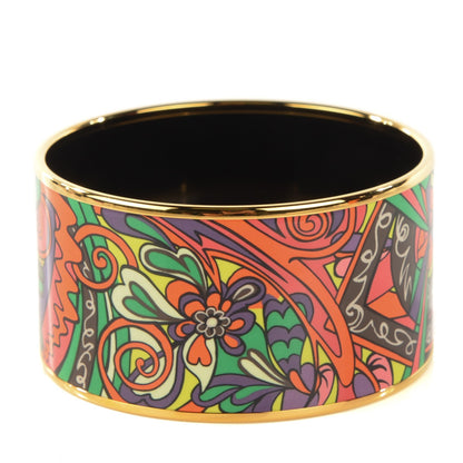 Hermes Enamel Printed Extra Wide L'Ivresse De L'Infini Bracelet 65 1 of 5
