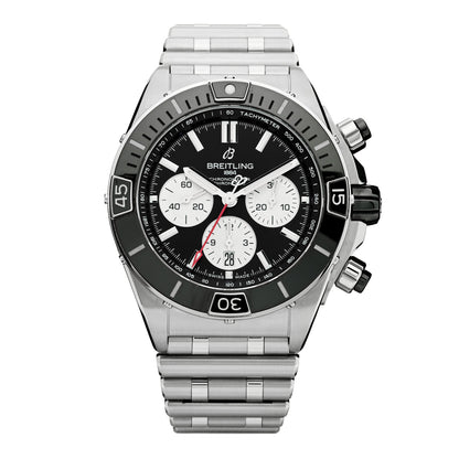 Breitling Stainless Steel 44mm Super Chronomat Automatic Watch Black AB0136 1 of 5